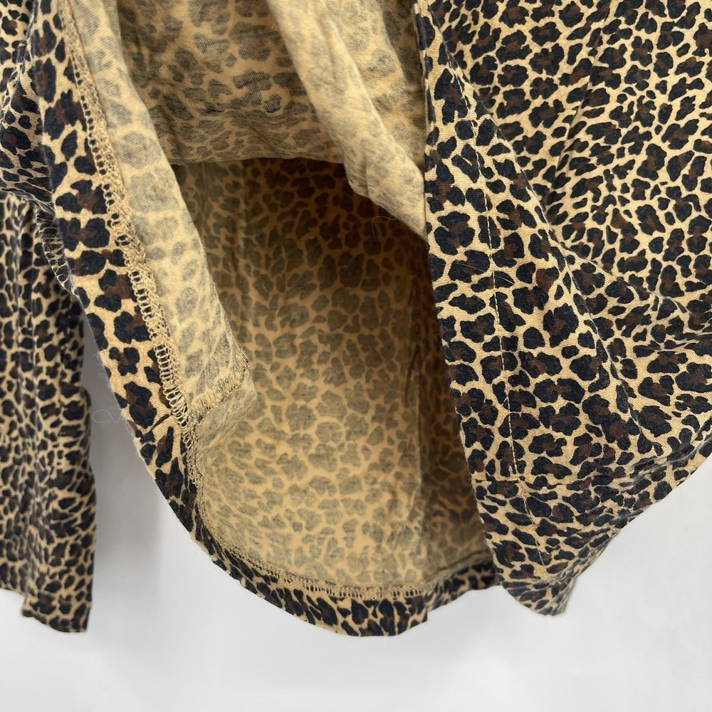 J. Crew Tissue Turtleneck Top Small Leopard Print Long Sleeve Cotton Women's - Picture 7 of 7